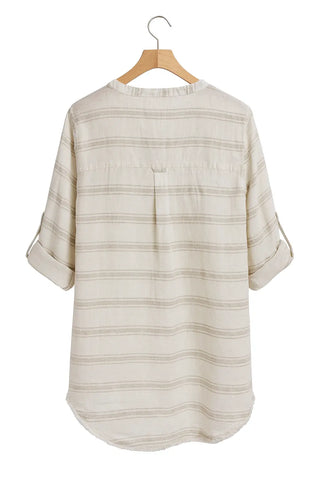 LUCIA PURE NATURAL LINEN STRIPED SHIRT P C Crafts
