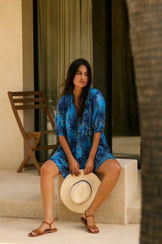 MARINA PURE NATURAL LINEN PALM PETALS DRESS P C Crafts