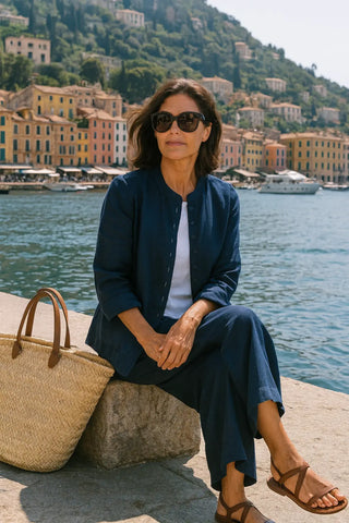 SOPHIA LINEN FULL SLEEVE JACKET P C Crafts