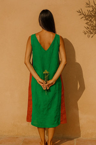 ARALA PURE NATURAL LINEN SLEEVELESS CLASSIC DRESS P C Crafts