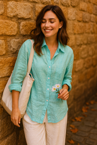 NARLA PURE NATURAL LINEN CLASSIC SHIRT P C Crafts