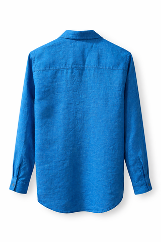 NARLA Azure Riviera Premium Natural Linen Shirt – Timeless Luxury Essential