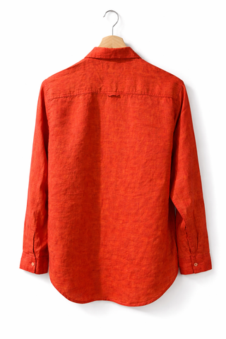 NARLA Premium Linen Co-Ord Set — Sunlit Orange with a Touch of Mediterranean Luxury