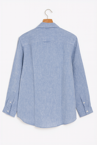 NARLA Sky Blue Linen Shirt – Effortless Mediterranean Elegance