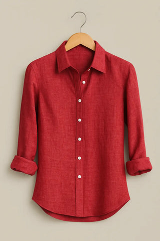 Narla Pure Natural Linen Classic Shirt | Sustainable Handmade Linen by P C Crafts P C Crafts