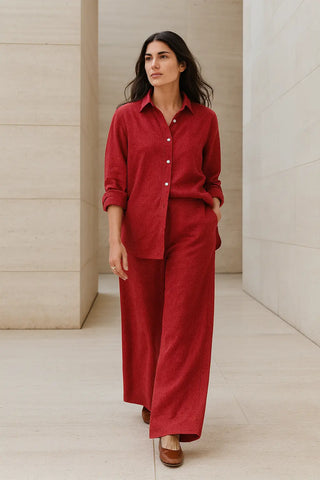 Narla Pure Natural Linen Classic Shirt | Sustainable Handmade Linen by P C Crafts P C Crafts