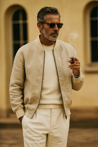 RIVIERO Linen Jacket. Understated. Refined. Unmistakably luxurious P C Crafts