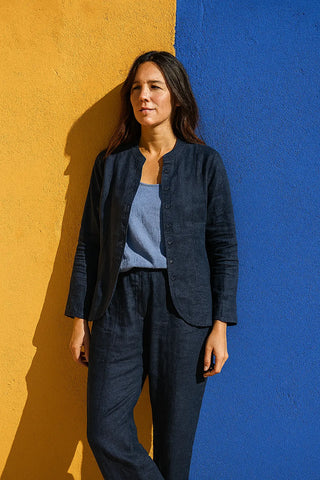 Sophia Pure Natural Linen Jacket and Pant Co-ord Set. P C Crafts