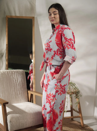 ESME PURE NATURAL LINEN ORANGE BLOSSOM SHIRT P C Crafts