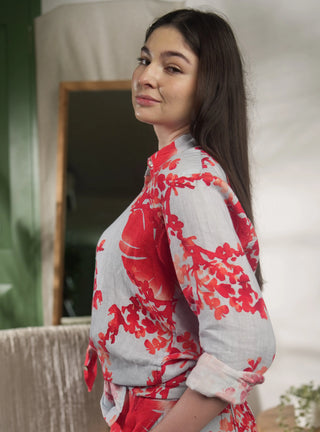 ESME PURE NATURAL LINEN ORANGE BLOSSOM SHIRT P C Crafts