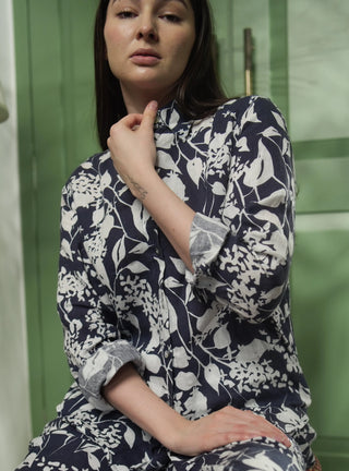 ESME  PURE NATURAL LINEN AZURE GARDEN SHIRT P C Crafts