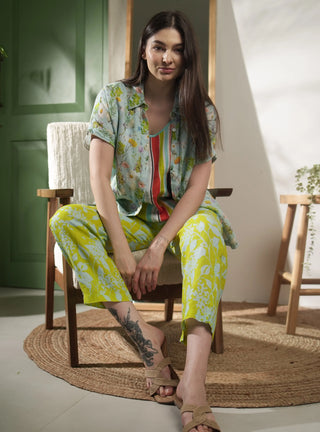 IVY PURE NATURAL LINEN FLUTTERING BLOOMS  SHIRT P C Crafts