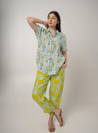 IVY PURE NATURAL LINEN FLUTTERING BLOOMS  SHIRT P C Crafts