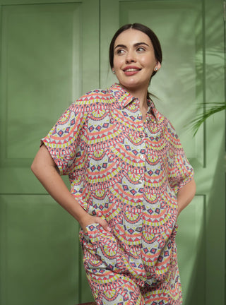 IVY PURE NATURAL LINEN COLORWAVE ABSTRACT SHIRT P C Crafts