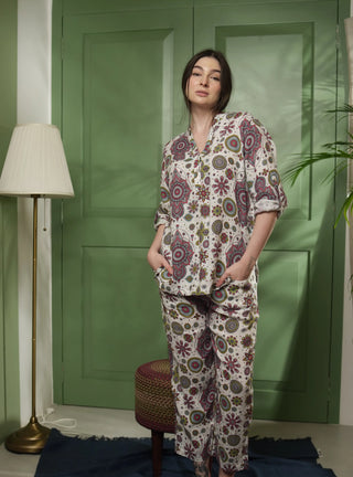 WAL PURE NATURAL LINEN VIVID ORNAMENTS SHIRT P C Crafts