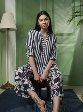 WAL PURE NATURAL LINEN  BLUEBLISS STRIPE SHIRT P C Crafts