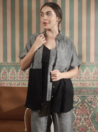 VIVA PURE NATURAL LINEN COLOR BLOCK SHIRT P C Crafts