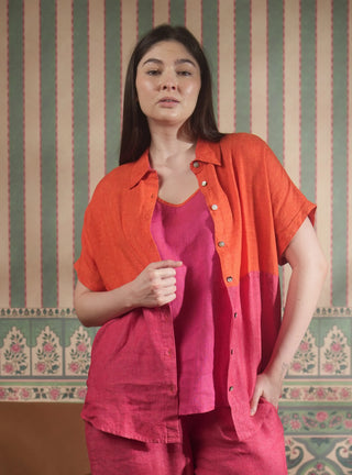 VIVA PURE NATURAL LINEN COLOR BLOCK SHIRT P C Crafts