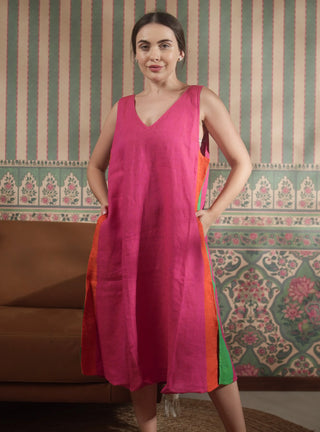 ARALA PURE NATURAL LINEN SLEEVELESS CLASSIC DRESS P C Crafts