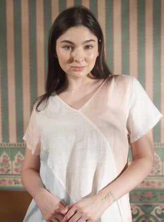 ARIA PURE NATURAL LINEN SLEEVE DRESS P C Crafts