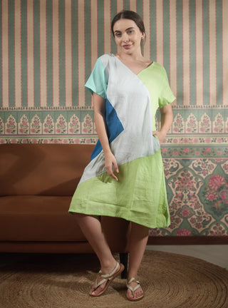 ARIA PURE NATURAL LINEN SLEEVE DRESS P C Crafts