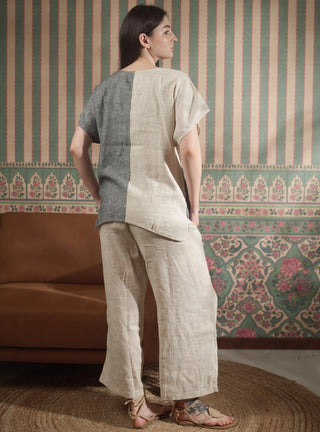 DAY PURE NATURAL LINEN PLEATED WAIST FLOOD PANTS P C Crafts