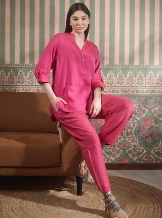 Lucia Pure Natural Linen Co-ord Set P C Crafts