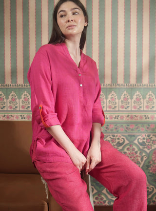 Lucia Pure Natural Linen Co-ord Set P C Crafts