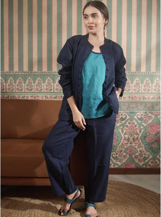 Sophia Pure Natural Linen Jacket and Pant Co-ord Set. P C Crafts