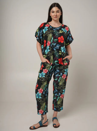 NEO  PURE NATURAL LINEN TROPICAFLORAL OASIS TUNIC P C Crafts