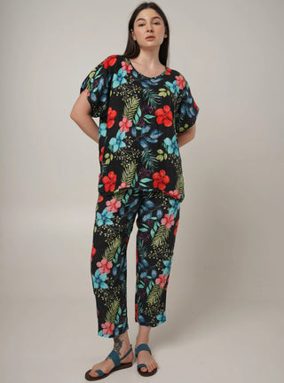 NEO  PURE NATURAL LINEN TROPICAFLORAL OASIS TUNIC P C Crafts