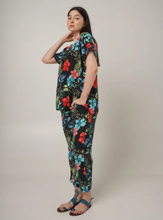 NEO  PURE NATURAL LINEN TROPICAFLORAL OASIS TUNIC P C Crafts