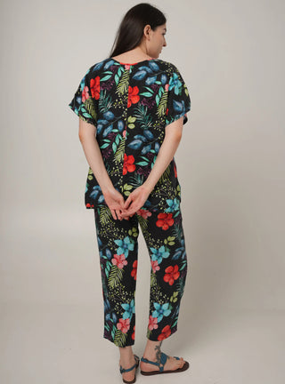 NEO PURE NATURAL LINEN TROPICAFLORAL OASIS CO-ORD SET P C Crafts