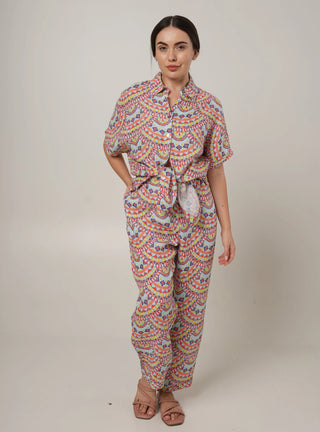 IVY PURE NATURAL LINEN COLORWAVE ABSTRACT Co-ord SET P C Crafts