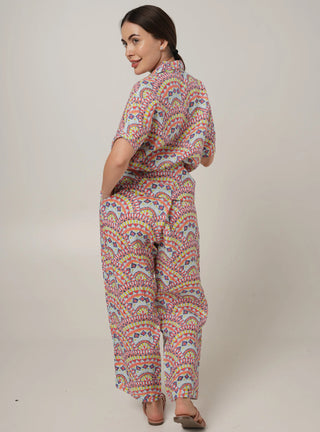 IVY PURE NATURAL LINEN COLORWAVE ABSTRACT Co-ord SET P C Crafts