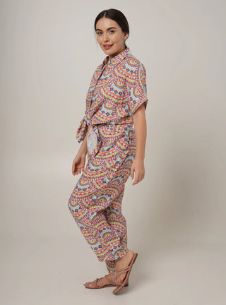 IVY PURE NATURAL LINEN COLORWAVE ABSTRACT Co-ord SET P C Crafts