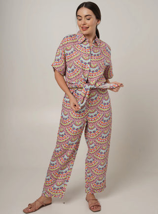 IVY PURE NATURAL LINEN COLORWAVE ABSTRACT Co-ord SET P C Crafts