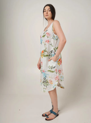 ZIA PURE NATURAL LINEN FLORAVINE DRESS P C Crafts