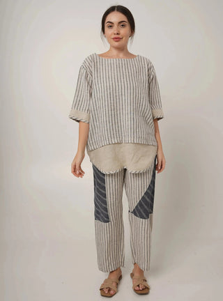 VANETIA PURE NATURAL LINEN PATCHWORK TUNIC P C Crafts