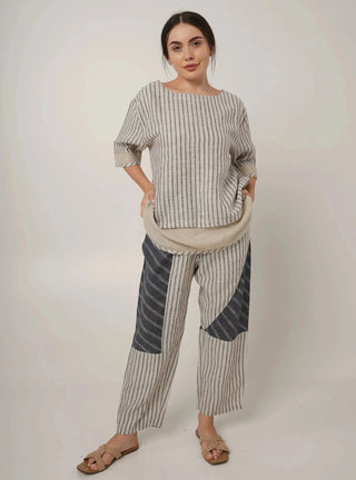 VANETIA PURE NATURAL LINEN PATCHWORK TUNIC P C Crafts