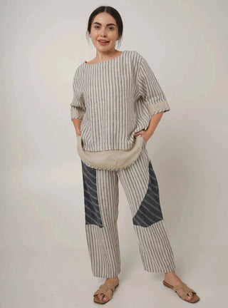 VANETIA PURE NATURAL LINEN PATCHWORK TUNIC P C Crafts