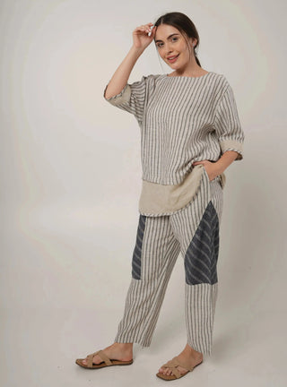 VANETIA PURE NATURAL LINEN PATCHWORK TUNIC P C Crafts