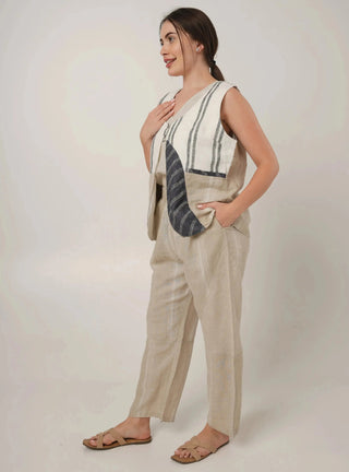 BELLARIA PATCHWORK PURE NATURAL LINEN VEST P C Crafts