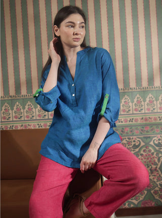 ESTELLE PURE NATURAL LINEN PANT WITH ZIPPER AND BUTTON P C Crafts