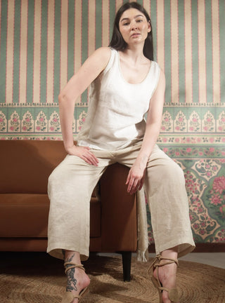 VERVE Pure Natural Linen COLOR BLOCK CO-ORD SET P C Crafts