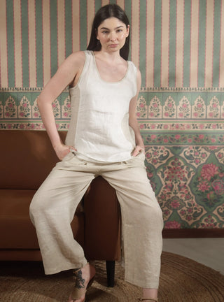 VERVE Pure Natural Linen COLOR BLOCK CO-ORD SET P C Crafts