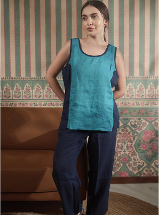 VERVE Pure Natural Linen COLOR BLOCK co-ord set P C Crafts