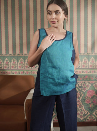 VERVE Pure Natural Linen COLOR BLOCK co-ord set P C Crafts