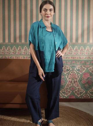 VIVA PURE NATURAL LINEN  COLOR BLOCK CO-ORD SET P C Crafts