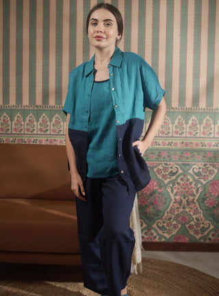 VIVA PURE NATURAL LINEN  COLOR BLOCK SHIRT P C Crafts